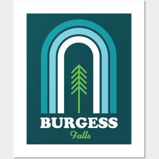 Burgess Falls State Park Hiking Tennessee Bear Retro Posters and Art